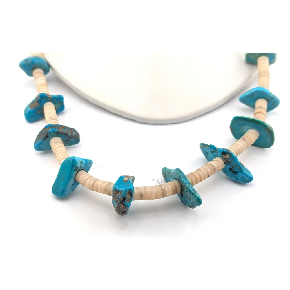 Vintage Native American Handmade Turquoise Necklace‎ Handmade Navajo Jewelry **